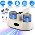CJ 15000Pa cordless mattress vacuum with UV-C light, rechargeable design, and three washable filters for bed bug and dust mite removal.