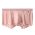 Men's breathable ice silk boxer underwear by CJ, featuring mesh fabric and seamless design for comfortable summer wear.