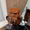 Women’s Retro Textured Backpack – Simple Fashion Personality Style