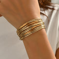 Vintage Stackable Leather Bracelet for Women - Magnetic Clasp, Multi-Layer Design