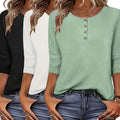 3-Pack Women's Long Sleeve Tunics - Lightweight Fall & Winter Tops