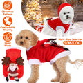 Pet Christmas costume by cj featuring Santa Claus or reindeer antlers, with a winter coat for small and medium dogs and cats.