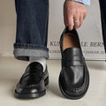 Men's Slip-On Retro Leather Loafers – Business Casual All-Match Dress Shoes