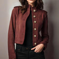 Retro Chic Suede Jacket | Women's Cropped & Stylish