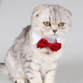 Festival Pet Collar | Red Butterfly Design Cotton Necktie